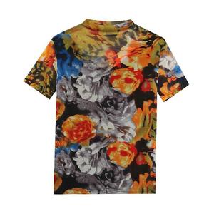 T-shirt Estiva da <span class=keywords><strong>Donna</strong></span> a Mezza Collo Alto, Stampata, Slim Fit, Elasticizzata, in Rete, a Maniche Corte - Product Image 5