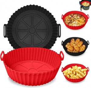8 Inch Silicone Air Fryer Liners BPA Free Non-Stick Reusable Mat Wholesale Baking Pastry Tools for Cooking - Product Image 2
