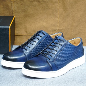 Nouvelle Arrivée Chaussures de Sport Homme Style Skateboard à Lacets avec Doublure en Cuir Véritable Chaussures de Marche Décontractées à Semelle Plate Printemps - Product Image 4