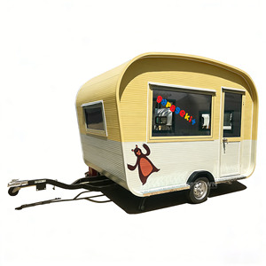 Custom Mobile Food Cart With Bear Logo And Colorful <b>Window</b> <b>Decal</b> Yellow And White Exterior For Outdoor Use - Product Image 1