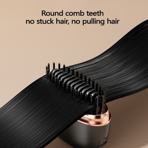 Cepillo Secador de Pelo Portátil con Aire Caliente para Salón, Alisador de Barba y Peine Alisador Resistente para Hombres - Product Image 6