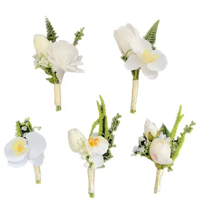 Corpetto di fiori artificiali di lusso di alta qualità da ballo corpetto fiori da polso OEM accessori da sposa