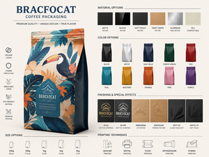 Sacs d'Emballage <span class=keywords><strong>de</strong></span> Café Noirs à Fond Plat Écologiques 12oz 340g avec Valve et Fermeture Éclair, Emballage Café Personnalisé - Product Image 2