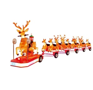 Batería de litio tema navideño ciervo eléctrico sin rieles <span class=keywords><strong>tren</strong></span> de carretera turístico mejor precio para pasajeros niños paseo de diversión - Product Image 1
