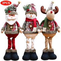 Joyeux Noël 2022 Décorations Père Noël et Bonhomme de Neige Poupée Ornements Cadeau de Noël Jouets pour Enfants Nouvel An Décor À La Maison