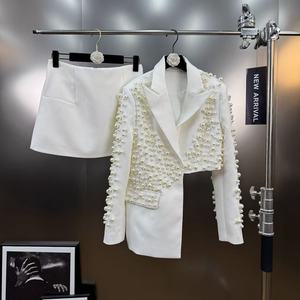 Traje de Noche de Pana <span class=keywords><strong>para</strong></span> <span class=keywords><strong>Mujer</strong></span>, Estilo Europeo Americano, Elegante, Antiarrugas, con Escote en V Profundo, Adorno de Cuentas, Diseño Irregular, <span class=keywords><strong>para</strong></span> Otoño y Festivales - Product Image 3