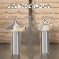 Fraise CNC à 2 cannelures en carbure monobloc avec revêtement TiN, à coupe ascendante pour la sculpture sur bois