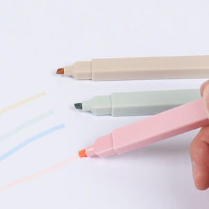 Stylo marqueur carré personnalisé avec logo pour enfants, pointe oblique, surligneur en plastique, emballage en lot, vente en gros - Product Image 6