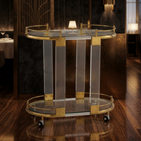 Chariot de rangement transparent en acrylique personnalisé, chariot de rangement transparent avancé en acrylique, chariot de rangement à 2 niveaux – Offre Spéciale