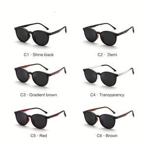 Gafas Ópticas Redondas de Moda 2025 con Logotipo Personalizado, Monturas con Clip Magnético Polarizado UV400 TR90 para Hombre y Mujer - Product Image 6