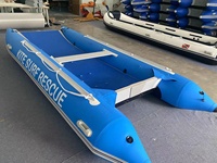Sportif Stable Haute Pression Drop Stitch Air Floor 11 ft Catamaran Gonflable Bateau Gonflable Dériveur Mini Chat Bateau Bleu