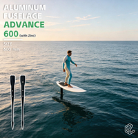 Fuselage hydrofoil Black Crazyshort 600 Fuse Advance avec anode en zinc, performance optimisée, léger et à commande rapide