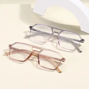 Düşük fiyat kare çift köprü Unisex moda optik gözlük Unisex mavi ışık engelleme gözlük Mens optik gözlük çerçeve
