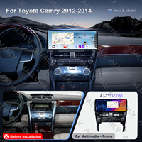 Ensemble complet pour Toyota Camry 2012-2014, écran central de 12,3 pouces, LHD/RHD, noir UV, avec cadre en plastique, câblage Canbus