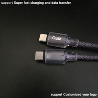 Kabel USB C ke USB C dengan Desain Kristal Es Transparan yang Estetis, Pengisian Daya Ultra Cepat