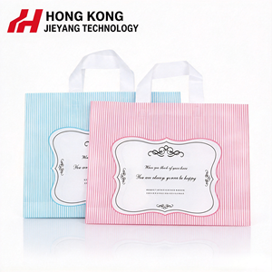 Sacs de courses en plastique personnalisés, sacs en polyéthylène avec poignées souples, sacs en plastique LDPE HDPE avec votre propre logo pour les vêtements - Product Image 1