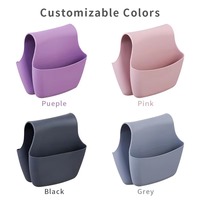 Organisateur d'évier de cuisine en silicone, support pour éponge, support de robinet, égouttoir mural simple pour brosses et éponges