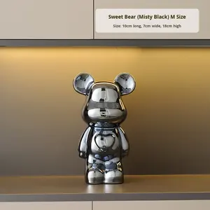 تمثال دب عنيف سيراميك راقي فاخر ، تصميم حيوان يدوي الصنع ، تصميم حيوانات من المشاهير على الإنترنت ، ماركة XH من المينا - Product Image 6