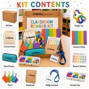Kit de Recompensas Sensoriales Personalizado para el Aula de Acción de Gracias, Caja de Premios Escolares, Set de Regalo, Juguetes Fidget, Pegatinas, Bolsa, Cuaderno, Cordón Personalizado - Product Image 3