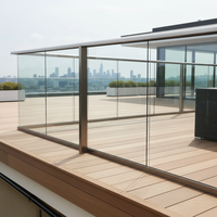 Système de balustrade en verre sans cadre moderne, profilés en aluminium et acier en U, quincaillerie de balustrade, clôture en verre de sécurité intérieure facile à installer pour appartement