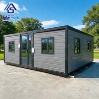 Maison conteneur préfabriquée extensible anti-ouragan 40 pieds 20 pieds, 1 2 3 4 5 chambres, salle de bain pliable, maison modulaire, cabane