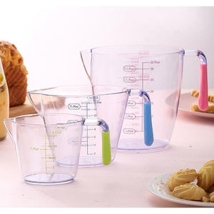 Ensemble de 3 tasses à mesurer en plastique transparentes, empilables, sans BPA, avec plusieurs graduations - Product Image 2