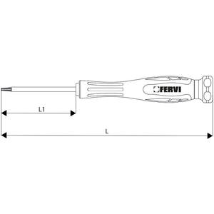 Destornillador Torx de Precisión Fervi, 100 mm de Longitud, Mango Ergonómico - Product Image 1