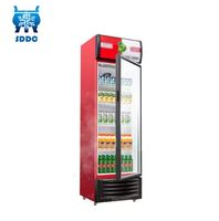 Réfrigérateur commercial transparent à porte vitrée verticale, certifié CE, à température unique, pour boissons, à économie d'énergie