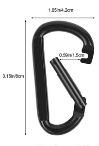 Clips Caribeener à anneau en D en fer avec porte-clés à mousqueton à ressort Finition unie de haute qualité pour les applications industrielles lourdes - Product Image 4