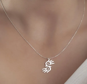 Kalung tangan penyembuhan, liontin tangan Hopi dua tangan penyembuhan perhiasan simbol damai pesona Reiki liontin perhiasan medis - Product Image 6