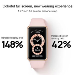 ของแท้สำหรับนาฬิกาอัจฉริยะ Huawei Band 6สายรัดข้อมืออัจฉริยะขนาด1.47นิ้วสายรัดข้อมืออัจฉริยะหน้าจอสี AMOLED สร้อยข้อมืออัจฉริยะ
