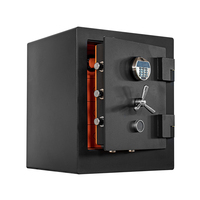 Caja Giratoria para Relojes de Lujo con Interior Naranja, 4 Ranuras, Caja Fuerte de Acero con Cajones de Almacenamiento