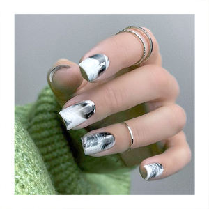 Colore professionale ovale unghie finte Art punte per unghie tre colori coleottero viola modello 3D punta all'ingrosso stampa sulle unghie - Product Image 5