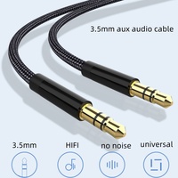 Câble audio AUX 3,5 mm mâle-mâle, cordon stéréo tressé pour autoradio, haut-parleur, casque, téléphone, ordinateur portable, tablette