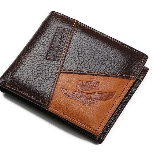 2020 NEW DESIGN Genuine COWHIDE FASHION OPEN SHORT Cowhide leather UNISEX Purse Wallet for Men