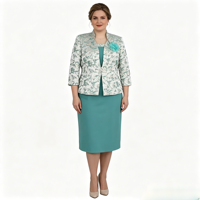 Geenlinm  Ensemble de vêtements pour femmes grandes tailles, deux pièces, robe d'église, costumes décontractés pour femmes