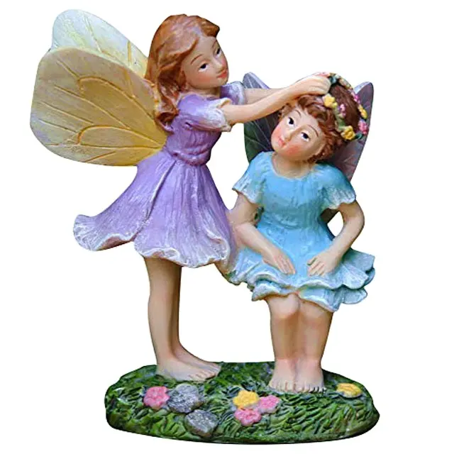 Figurine de fée décorative en résine polyrésine, 5 pièces, artisanat cadeau direct d'usine, fournitures de jardin de fée décorative personnalisée