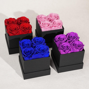Eternal flower rose <b>gift</b> box four square <b>boxes</b> high-end diy birthday Valentine's Day <b>gift</b> wholesale - Product Image 1