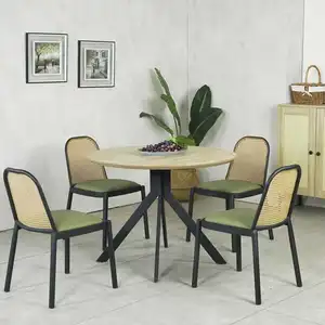 Usine En Gros Rotin Français À Manger Chaises Cuisine À Manger Chaises Jambes Chaises En Rotin Avec Mobilier De Maison En Métal Moderne 40pcs