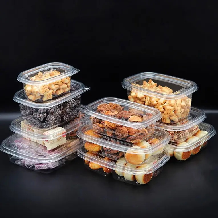 Grosir Kotak Transparan Kualitas Makanan Kustom Kotak Kemasan Plastik Buah Kering PASTRI Makanan Penutup Permen Tiramisu Kecil Bening dengan Tutup