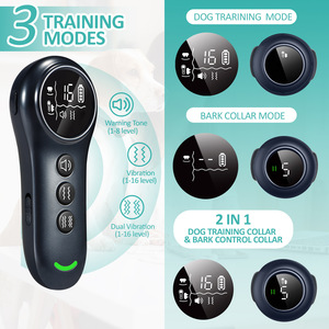 Collier d'entraînement intelligent pour chien avec contrôle des aboiements par vibration, télécommande rechargeable à affichage numérique pour équipement d'entraînement des animaux de compagnie - Product Image 2