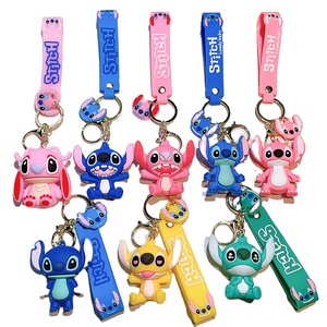 3D Kawaii Cute Anime Cartoon Rubber Zinc Alloy Carabiner Keychain Pendant Lilo Stitch CE Certified Multifunction for Backpacks