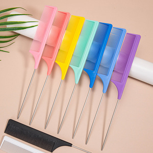 Peigne à queue pointue en acier, grand format, portable, pour coiffure, à dents fines, professionnel, pour permanente et coloration, pour usage domestique - Product Image 1