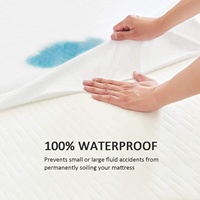 Ensemble de draps imperméables d'hôtel respirants unis avec housse de matelas respirante en tissu éponge 100% coton