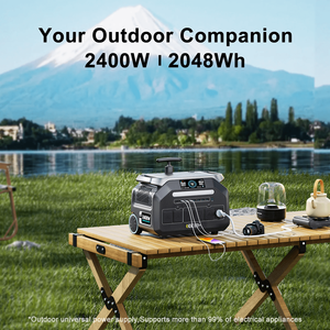 Station d'alimentation portable d'urgence 2048Wh 2400W à onde sinusoïdale pure, technologie MPPT, compatible solaire 400W et voiture, avec application - Product Image 6