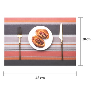 1 pièce <span class=keywords><strong>tapis</strong></span> de Table en <span class=keywords><strong>vinyle</strong></span> tissé, napperon à rayures, résistant à la chaleur, set pour Restaurant - Product Image 3