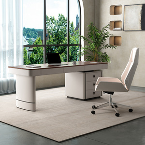 न्यूनतम रॉक बोर्ड लकड़ी डेस्क लाइट लक्जरी आधुनिक सरल कार्यालय कंप्यूटर डिजाइनर लेखन डेस्क घर गर्मी विच्छेदन रोलर - Product Image 1