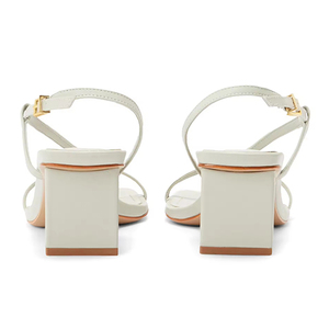 Commercio all'ingrosso del marchio di moda estate bianco basso <span class=keywords><strong>tacco</strong></span> <span class=keywords><strong>medio</strong></span> quadrato pelle Pu scarpe da <span class=keywords><strong>donna</strong></span> <span class=keywords><strong>sandali</strong></span> da <span class=keywords><strong>donna</strong></span> - Product Image 2