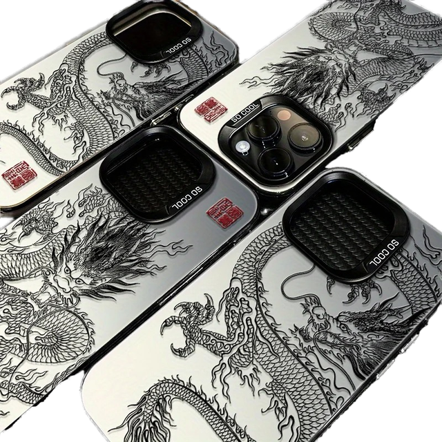 Men's Matte TPU+PC Animal Design UV Painting Phone Case with Holster for 11/12/13/14/15/16 Pro/Max Soft Shell
