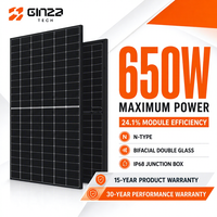 Panneaux solaires HestiaSolar 650W, type N, bifaciaux, double vitrage, 210R, 132 demi-cellules, module PV mono pour projets EPC commerciaux